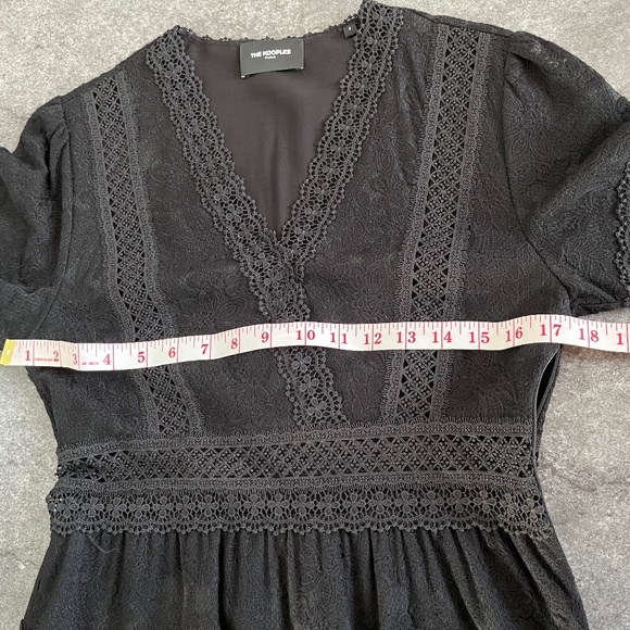 The Kooples (2/M) tiered lace short-sleeve dress, with asymmetrical hem, EUC. - Picture 9 of 14